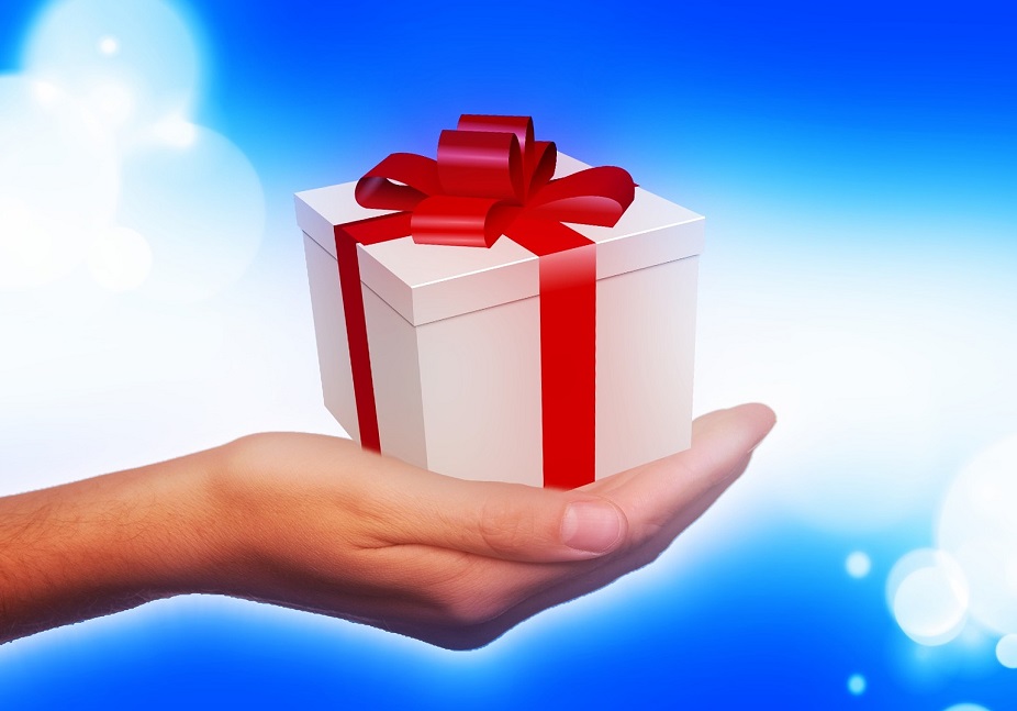 寄付活動をイメージするギフトボックスの画像